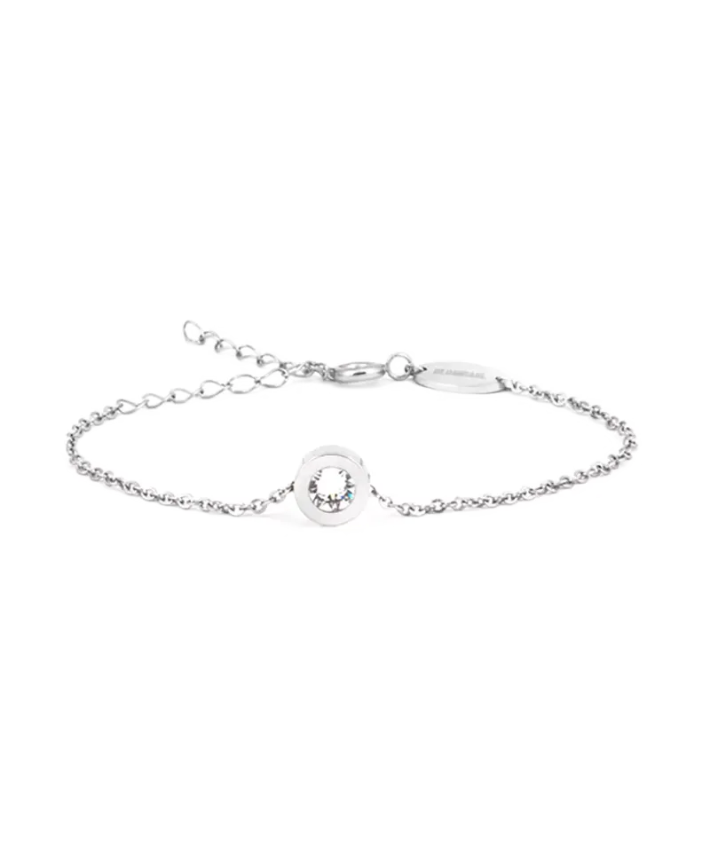 Blomdahl Armband S Grand Bezel 8 mm, Crystal (silver)