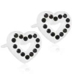 Blomdahl Örhängen Brilliance Heart Hollow Jet 15‑01121‑07