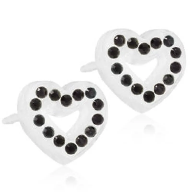 Blomdahl Örhängen Brilliance Heart Hollow Jet 15‑01121‑07