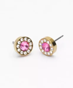Blomdahl Örhängen GT Brilliance Halo 8 mm, Crystal/Rose 15-1365-83
