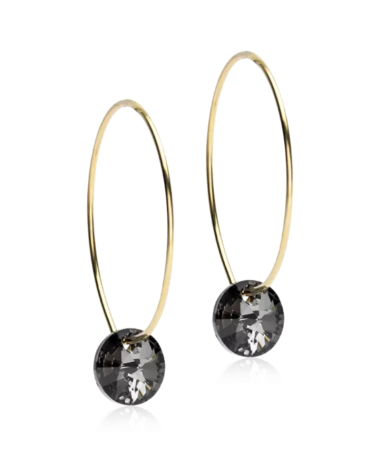 Blomdahl Örhängen GT Ear Ring 25 mm, Round 8 mm, Black diamond 15-1381-4812