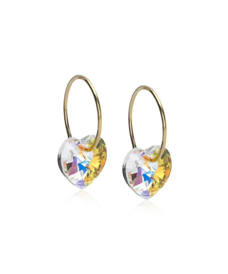 Blomdahl Örhängen GT Ear Ring 14 mm, Heart 10 mm, Rainbow 15-1355-02