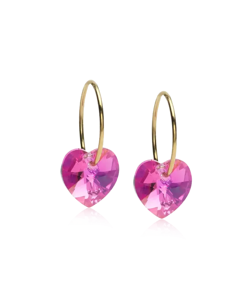 Blomdahl Örhängen GT Ear Ring 14 mm, Heart 10 mm, Rose 15-1355-03