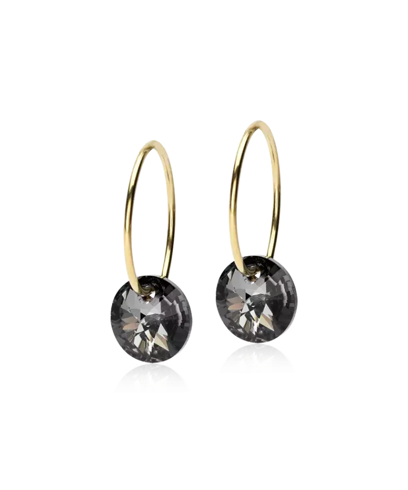 Blomdahl Örhängen GT Ear Ring 14 mm, Round 8 mm, Black Diamond