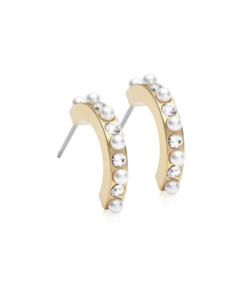 Blomdahl Örhängen GT Pendant Mixed Curved 15 mm, Crystal/White 15-13147-159