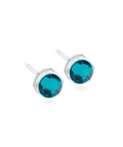Blomdahl Örhängen MP Bezel 6 mm, Blue zircon 15-0109-14