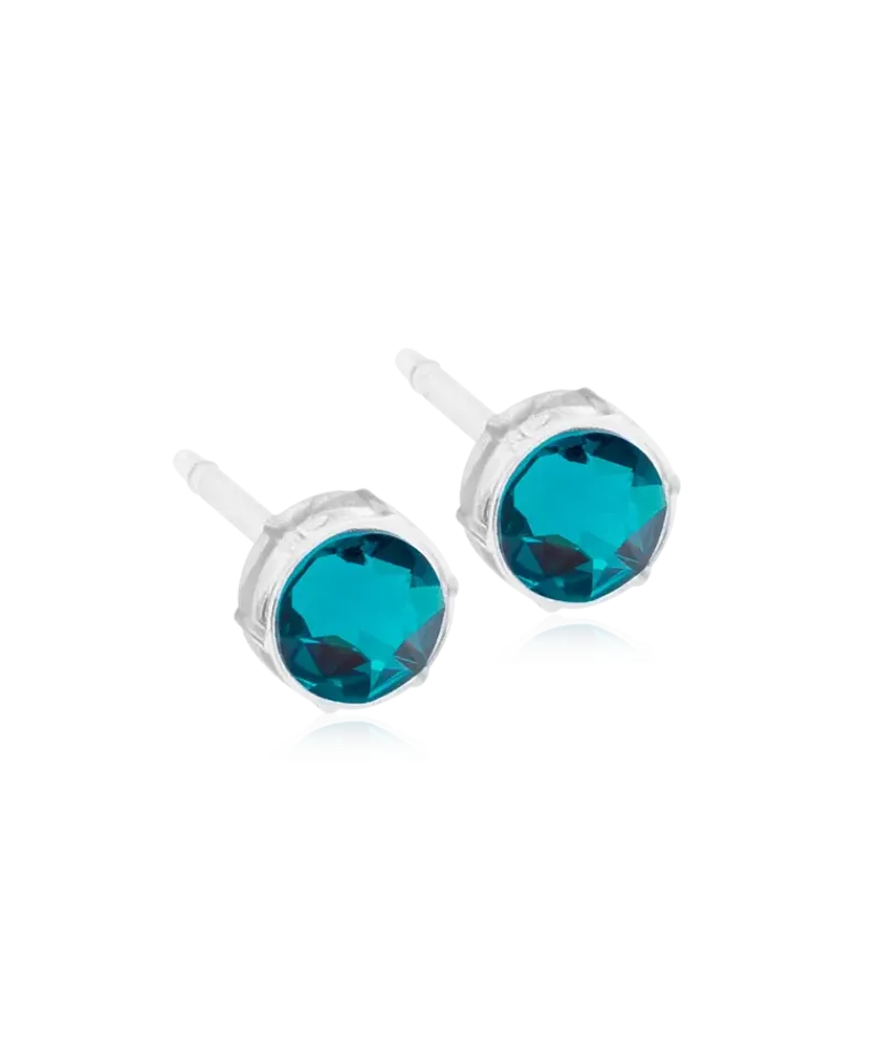 Blomdahl Örhängen MP Bezel 6 mm, Blue zircon 15-0109-14