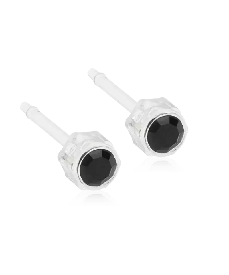 Blomdahl Örhängen MP Bezel 4 mm, Jet 15-0103-07