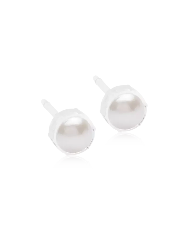 Blomdahl Örhängen MP Bezel Pearl 6 mm, White 15-0109-59