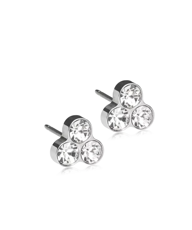 Blomdahl Örhängen ST Clover 8 mm, Crystal