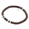 Armband By Billgren , kokosnöt, brun/svart/stål – 8192