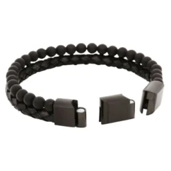 Armband By Billgren , Läder/Onyx, svart – 8147