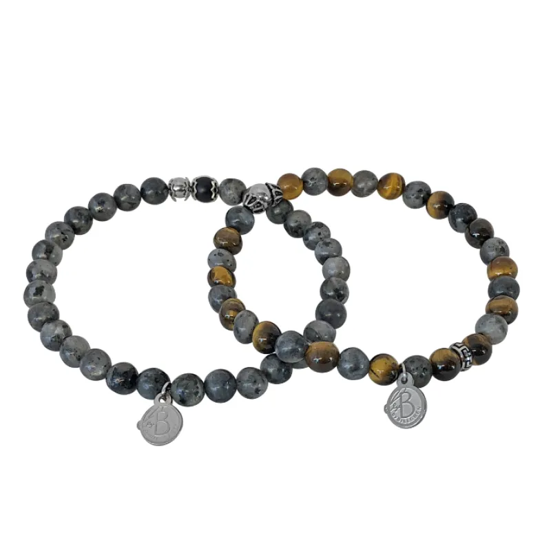 Armband By Billgren sset, beads, jord/grå – 8115-8139