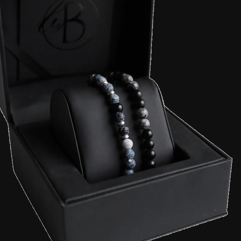 Armband By Billgren sset, beads, blå/svart – 8158-8137