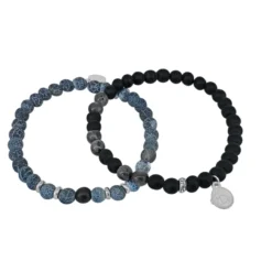 Armband By Billgren sset, beads, blå/svart – 8158-8137