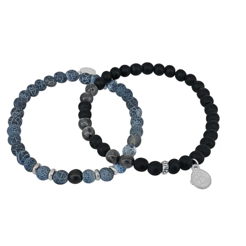 Armband By Billgren sset, beads, blå/svart – 8158-8137