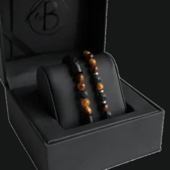Armband By Billgren sset, läder/beads, svart/brun – 8188-8160