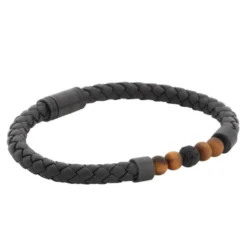 Armband By Billgren sset, läder/beads, svart/brun – 8188-8160