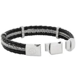 Armband By Billgren Stål och Läder Svart