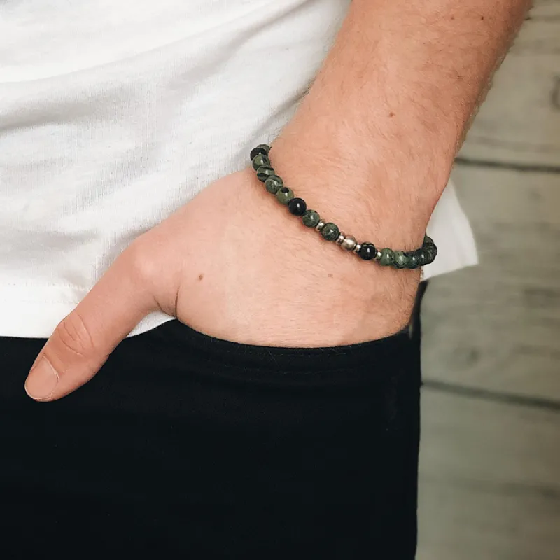 Armband By Billgren Beads, galaxy stone, grön – 8213