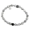Armband By Billgren Beads, Howlite, vit/svart – 8948