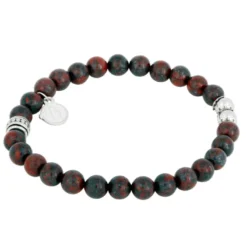 Armband By Billgren Beads, Jaspis röd/silver – 8141