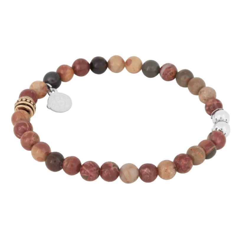 Armband By Billgren Beads, Jaspis röd/brun/grön – 8116