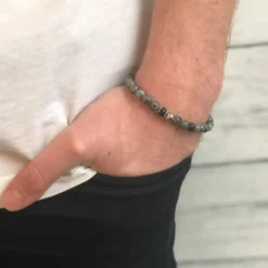 Armband By Billgren Beads, Jaspis grå/silver – 8115