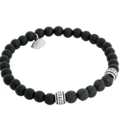 Armband By Billgren Beads, Lavasten/Onyx, svart – 8172