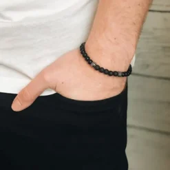 Armband By Billgren Beads, Lavasten/Onyx, svart – 8172