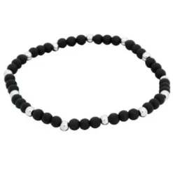 Armband By Billgren Beads, mattsvart/stål – 8945