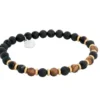 Armband By Billgren Beads, Tigeröga/Lavasten, brun/svart/guld – 8173