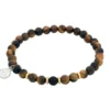 Armband By Billgren Beads, Tigeröga + Onyx, brun/svart/guld – 8162