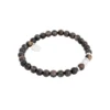 Armband By Billgren Beads, tigeröga + stål, svart – 8214
