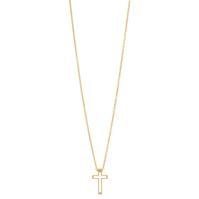 By Billgren Halsband, litet kors, stål/guld – 9123
