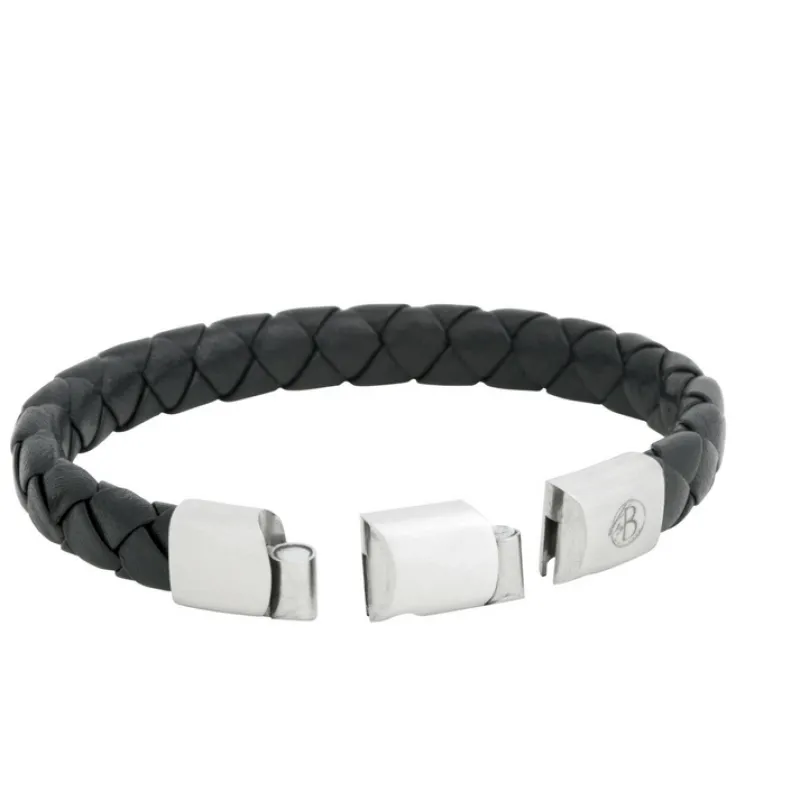 Armband By Billgren Läder, dubbel, brun/grå – 8216