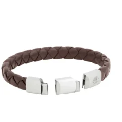 Armband By Billgren Läder, dubbel, brun/grå – 8216