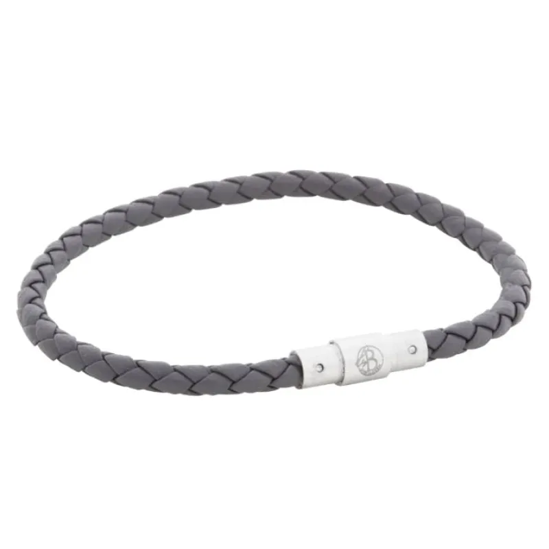 Armband By Billgren Läder, dubbel, brun/grå – 8216