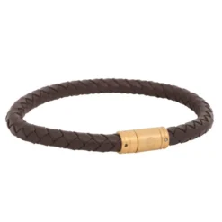 Armband By Billgren Läder, dubbel, brun/grå – 8216