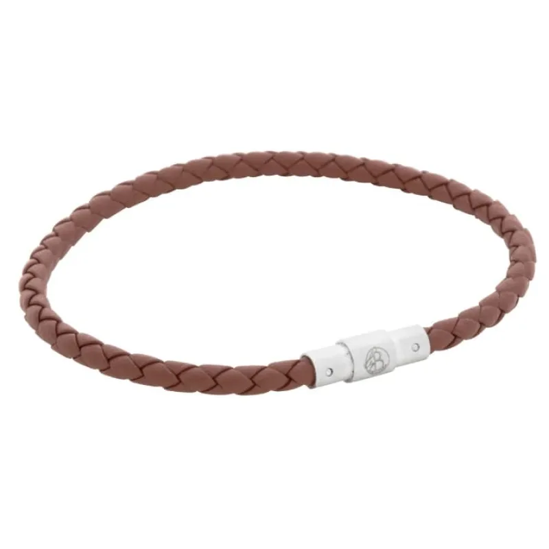 Armband By Billgren Läder, dubbel, brun/grå – 8216