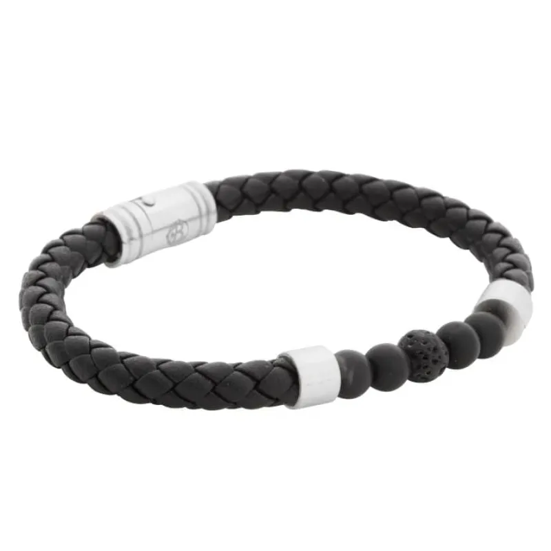 Armband By Billgren Läder, dubbel, brun/grå – 8216