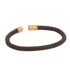 Armband By Billgren Läder, dubbel, brun/grå – 8216