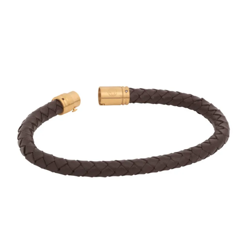 Armband By Billgren Läder, dubbel, brun/grå – 8216