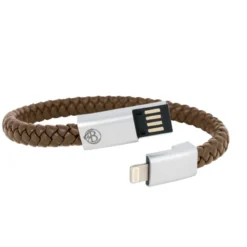 Armband By Billgren Läder, dubbel, brun/grå – 8216