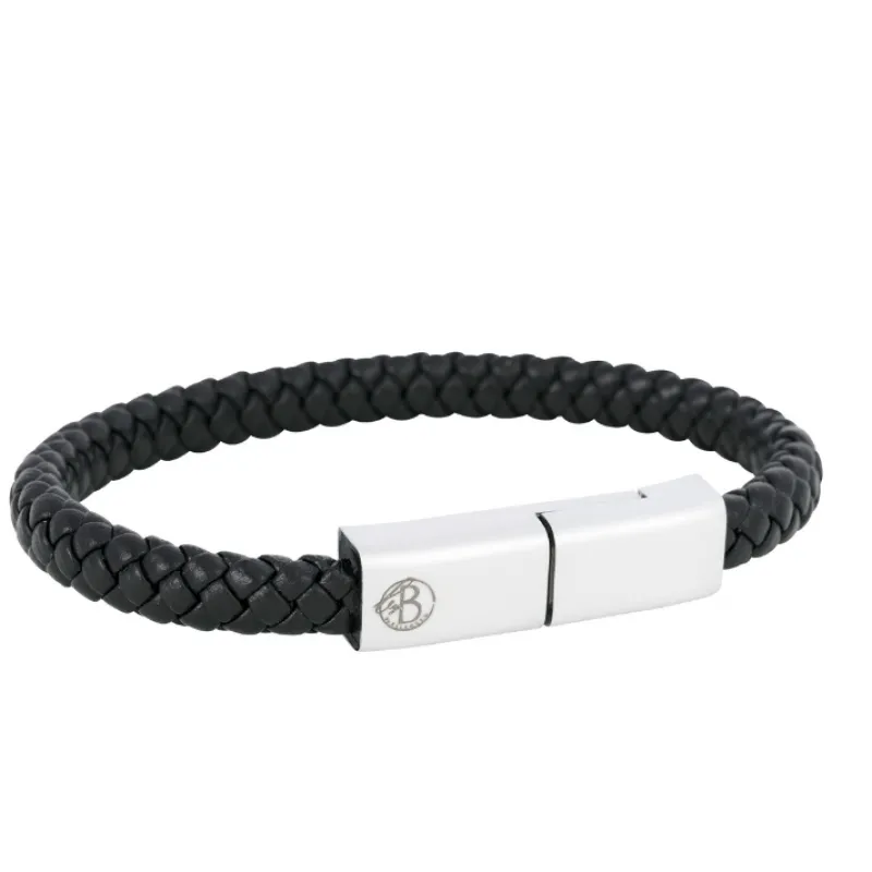 Armband By Billgren Läder, dubbel, brun/grå – 8216