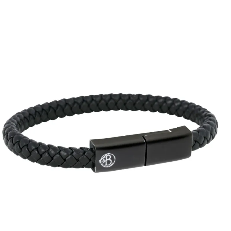Armband By Billgren Läder, dubbel, brun/grå – 8216