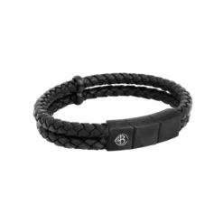 Armband By Billgren Läder, dubbel, brun/grå – 8216