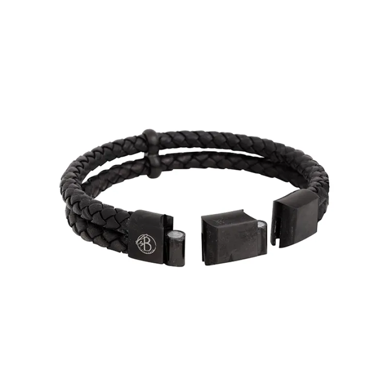 Armband By Billgren Läder Dubbel Svart – 8217