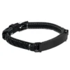 Armband By Billgren Läder, Graverbar stålbricka, Svart – 8975