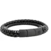 Armband By Billgren Läder, kedja, svart – 8183